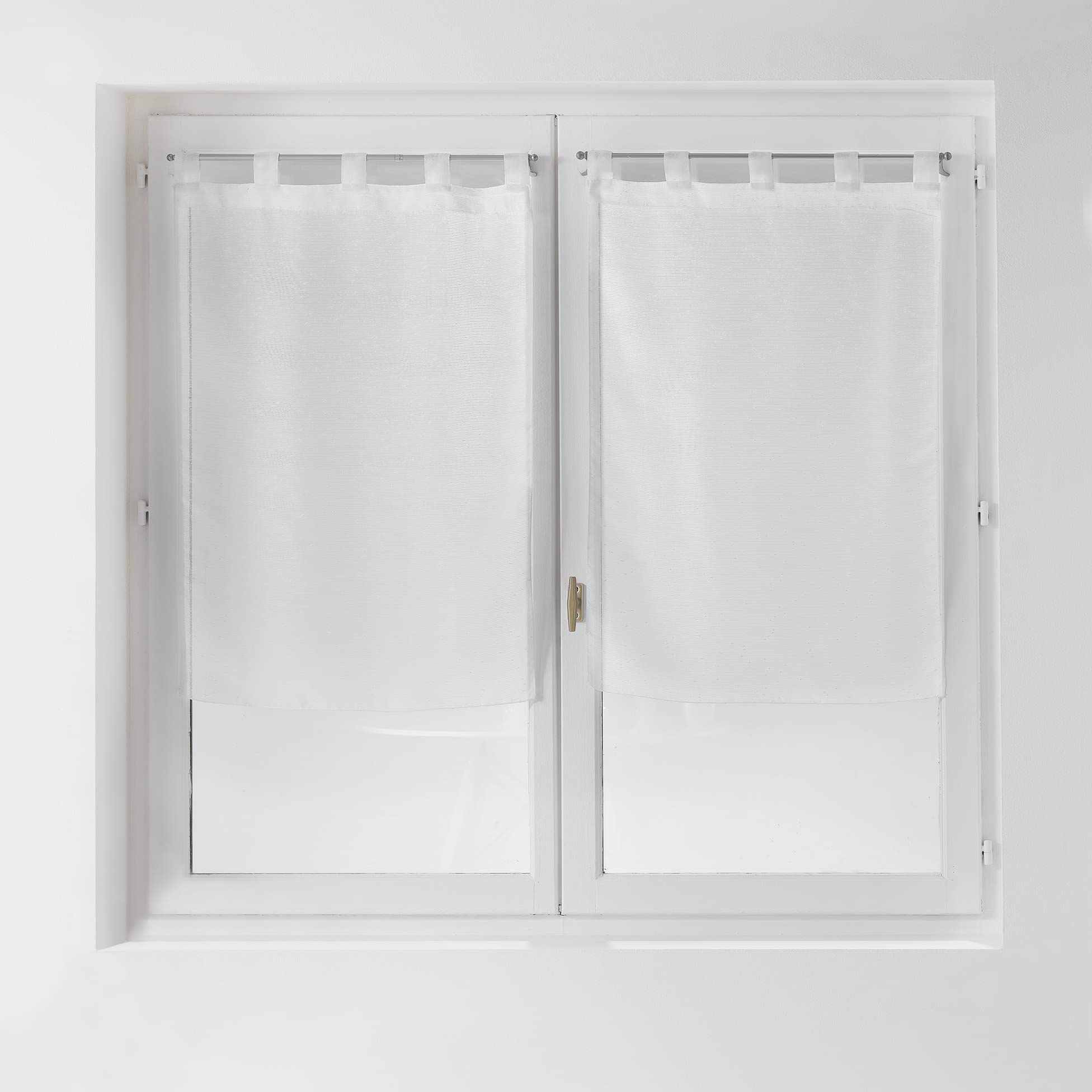 Douceur d 'Intérieur Dandy Straight Voile Son Cups Polyester, Polyester, White, 120 x 60 x 2 cm