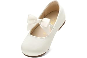 DREAM PAIRS Girls Dress Shoes Mary Jane Flower Girl Bow Ballet Flats for Wedding Party Toddler/Little Kid