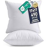 Utopia Bedding 17x17 Pillow Inserts, Set of 2, White – Indoor Decorative Throw Pillows for Bed, Sofa & Couch – Soft, Supportive & Fluffy Cushion Inserts