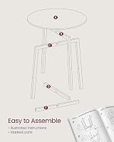 VASAGLE Round Dining Table 80 cm Industrial Heather Greige Ink Black KDT080G01 view 7