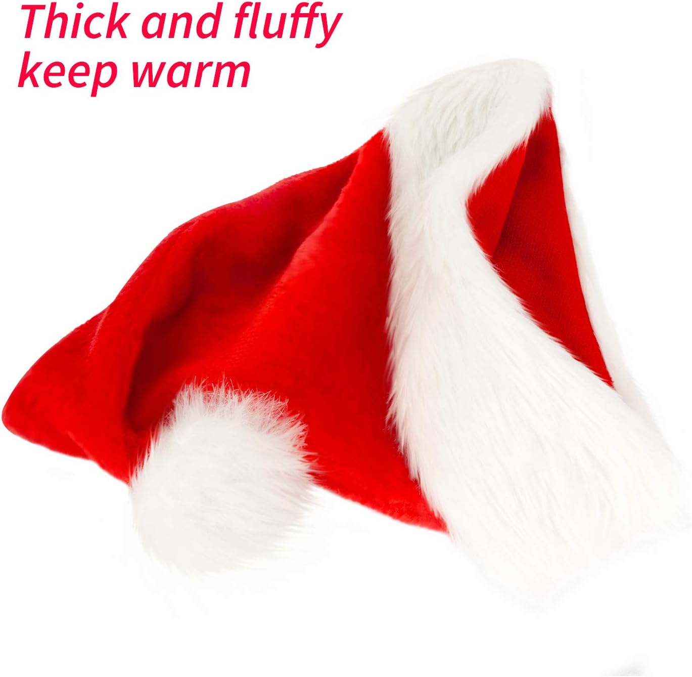 Christmas Hat, Santa Hat, Xmas Holiday Hat for Adults, Unisex Velvet Comfort Christmas Hats Extra Thicken Classic Fur for Christmas New Year Festive Holiday Party Supplies: Health & Personal Care