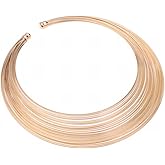 Jerollin Gold Silver Shiny Multi-layer Metal Wire Collar Necklace Women Jewelry Set