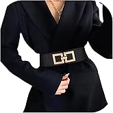Wide Belts for Women Fashion Elastic Belt for Dresses Vintage Waist Belt Ladies Stretchy Belt Gold Buckle