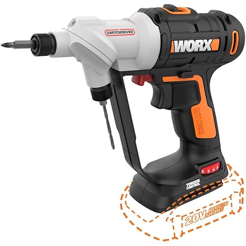 WORX WX176L.9 Switchdriver 2-in-1 Cordless Drill and Driver with Rotating Dual Chucks and 2-Speed Motor with Precise Electronic Torque Control