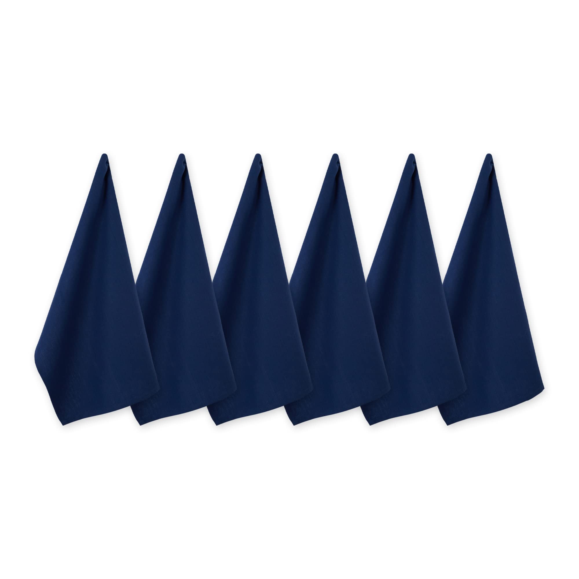 Photo 1 of DII Basic Solid Dishtowel Collection Cotton Flat Woven, Small Set, 18x28, Nautical Blue, 6 Piece