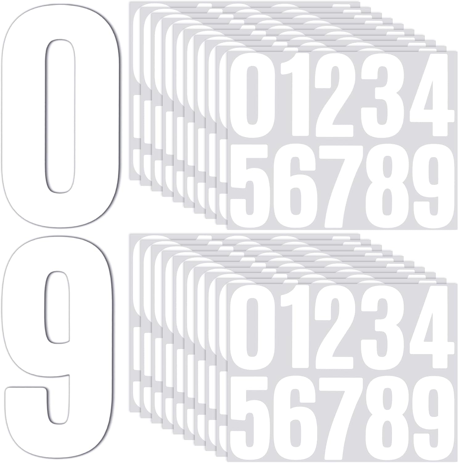 Zuimei 200 Pcs 10cm Large Number Stickers For Wheelie Bins White Waterproof Stick On Numbers For Mailbox,Door,Window,Classroom,Residence,Car,Address Number