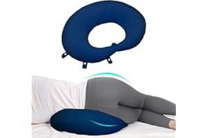 ongfuwu BBL Pillow After Surgery for Butt to Sleep, Brazilian Butt Lift Recovery Post Surgery Pillow for Sitting Sleeping Driving, Donut Pillow for Woman Lumbar Back Cushion Seat (Blue)