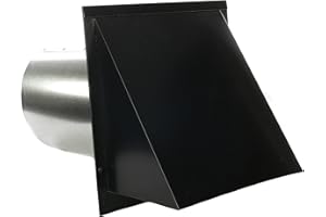 FAMCO Galvanized Steel Hooded Wall Vent with Screen and Damper, Used for Air Exhaust Applications