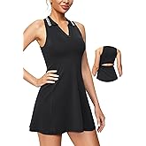 IUGA Tennis Dress for Women Golf Dress with Shorts Underneath Workout Athletic Dresses Built-in Bra Sleeveless Polo Dresses