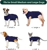 Kuoser XS Dog Surgery Recovery Suit Adjustable Post-Surgical Onesie Blue view 3