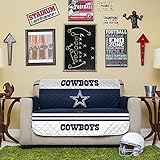 NFL Dallas Cowboys Love Seat Reversible Furniture Protector with Elastic Straps, 75-inches by 88-inches