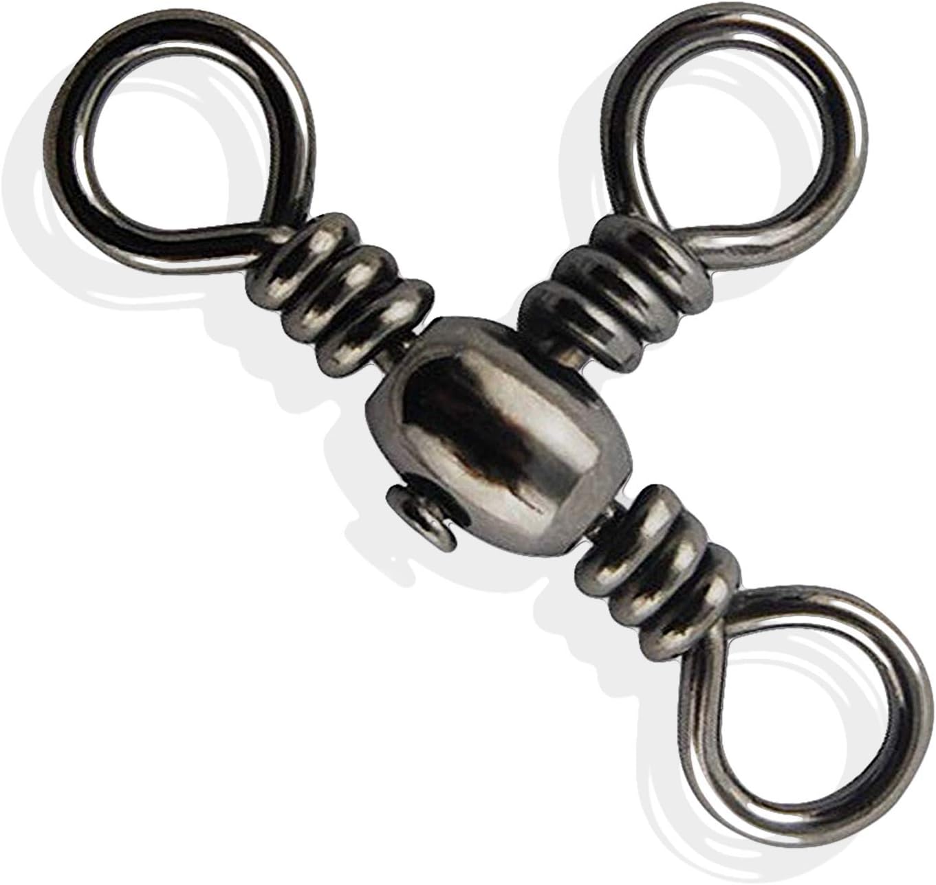 50pcs/Pack Fishing Swivels Barrel Triple Swivels Lure Line Connector