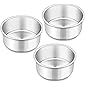 4 Inch Cake Pans Set - 3 Pcs Paincco Stainless Steel Round Baking Pans Layer Birthday Wedding Cake Pans, Fit in Oven…