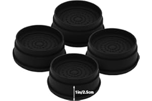 HANIHUA 4 Sets Furniture Risers - 1" or "2" or "3" Inch Black Bed Lifts, Heavy Duty Round Stackable Risers for Table, Sofa, Couch, Desk, Adjustable Bed Frame