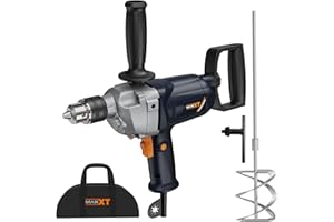 MAXXT Drill Mixer Set with Spade Handle 1/2 inch Electric Corded Mixing Drill Machine 9A Motor Concrete Mud Mixer