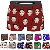 PGKEUYI Custom Men's Face Underwear, Customized Mens Boxer Briefs with Face, Personalize Gifts for Boyfriends