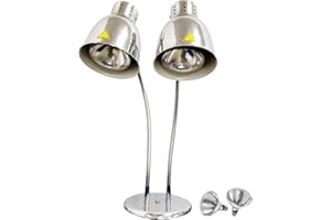 KOUWO Food Heat Lamps with Dual 250w Bulbs Food Warmer Lights Food Heating Warmer Lamp Restaurant Kitchen Buffet Warmer Table (Double Head)