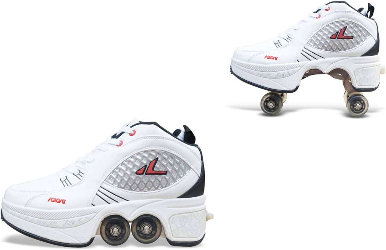 sanheng fire Deformation Parkour Shoes Four Rounds of Running Shoes Roller Skates : Sports & Outdoors