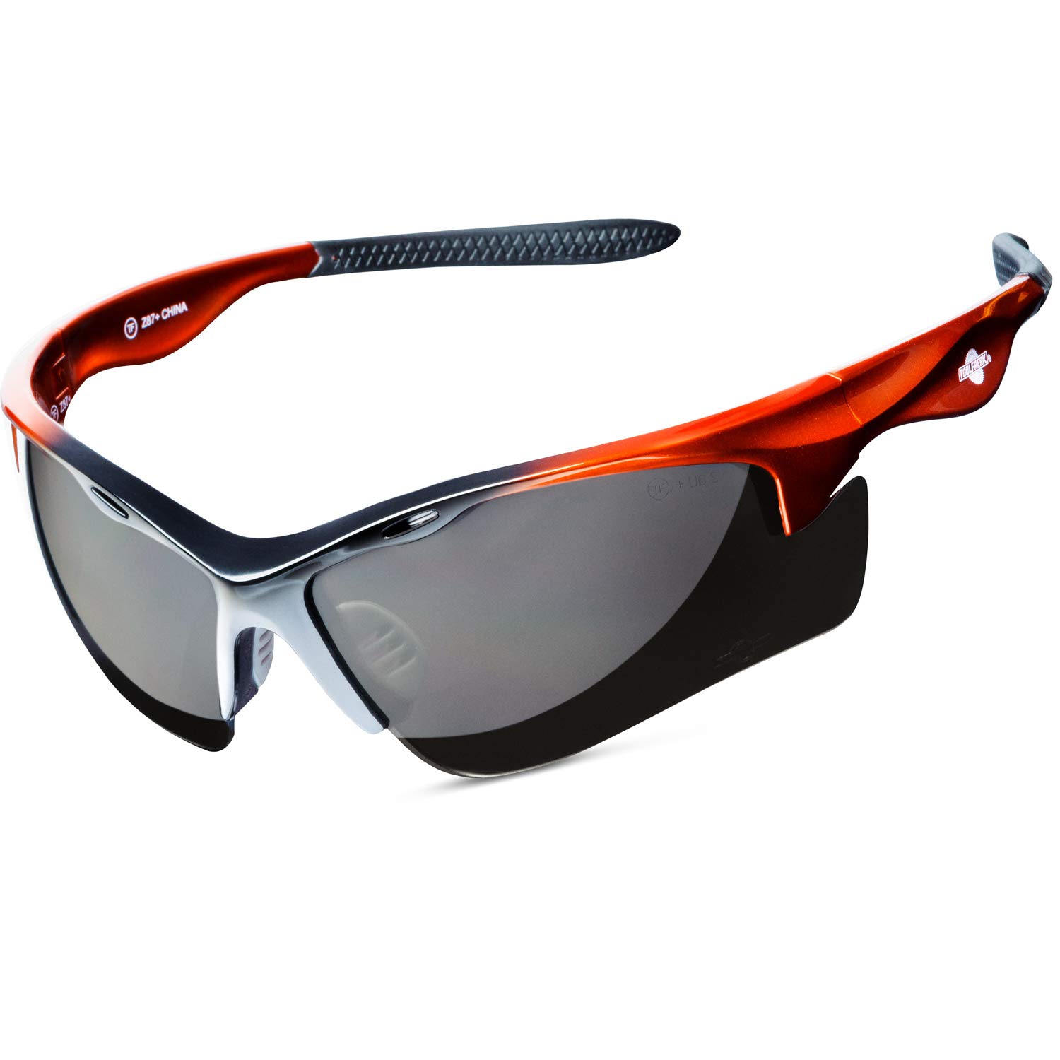 ToolFreak Rebel Polarized Safety Glasses, Anti Glare Dark Smoke Tinted Lens, Includes Case, Neck Cord, Pouch and Cloth