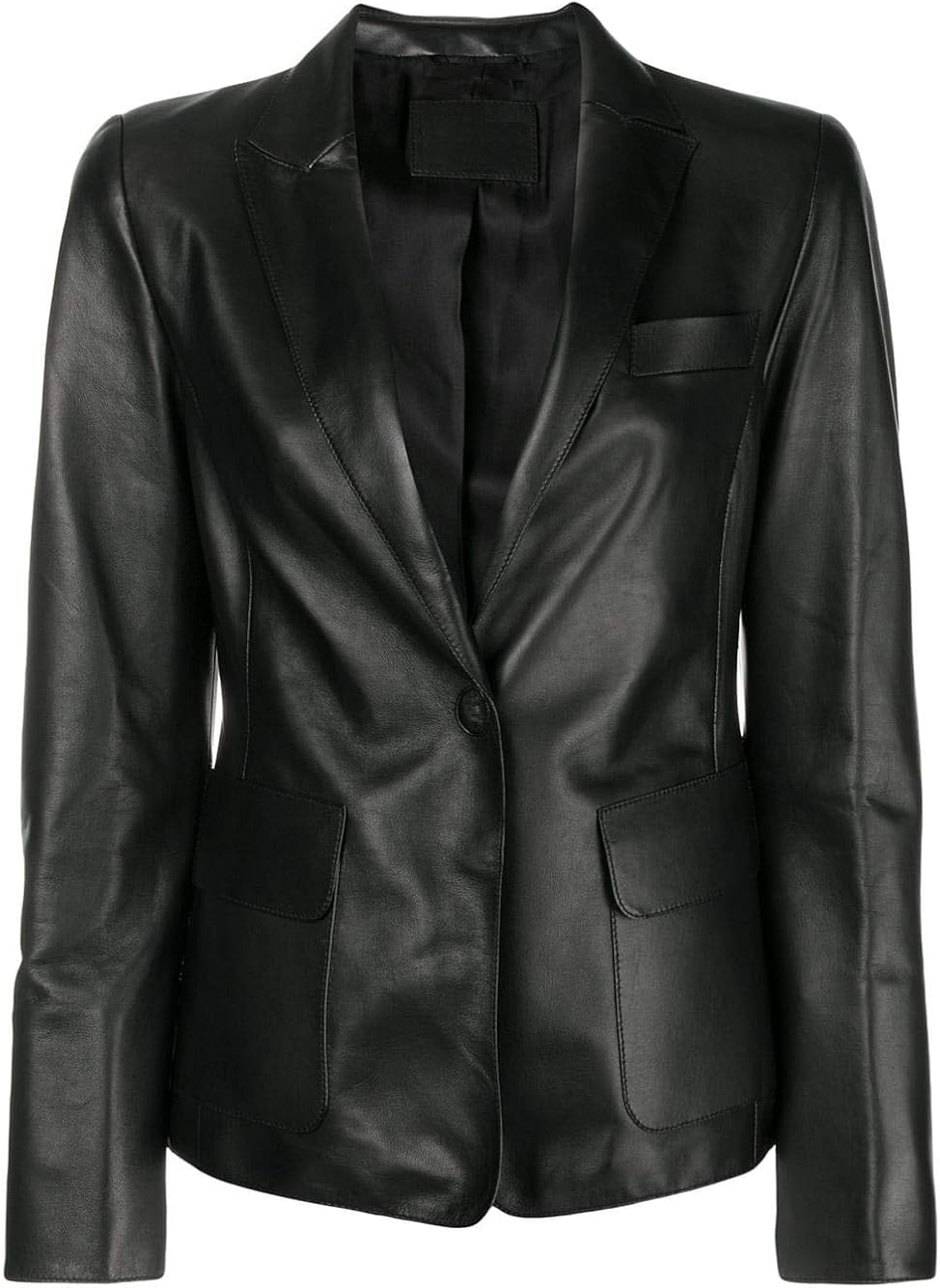 short leather blazer