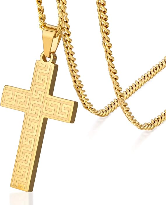 Amazon Krkc Co クロスネックレス メンズ ネックレス ステンレス 十字架 ペンダントトップ 喜平チェーン付き 2点セット 十字架ネックレス クロスペンダント シンプル ヒップホップ アクセサリー クロス ゴールド ネックレス 通販