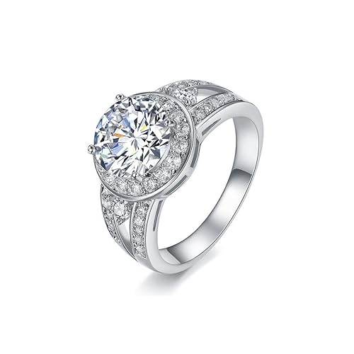 waterlucy 1,5 ct corazones y flechas CZ 18 K chapado en oro blanco anillos