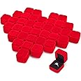 Laumoi 36 Pcs Velvet Ring Box for Wedding Ceremony Engagement Jewelry Boxes Packaging Display Ring Case Earring Storage Holder for Proposal Anniversary Birthday Gift(Red)
