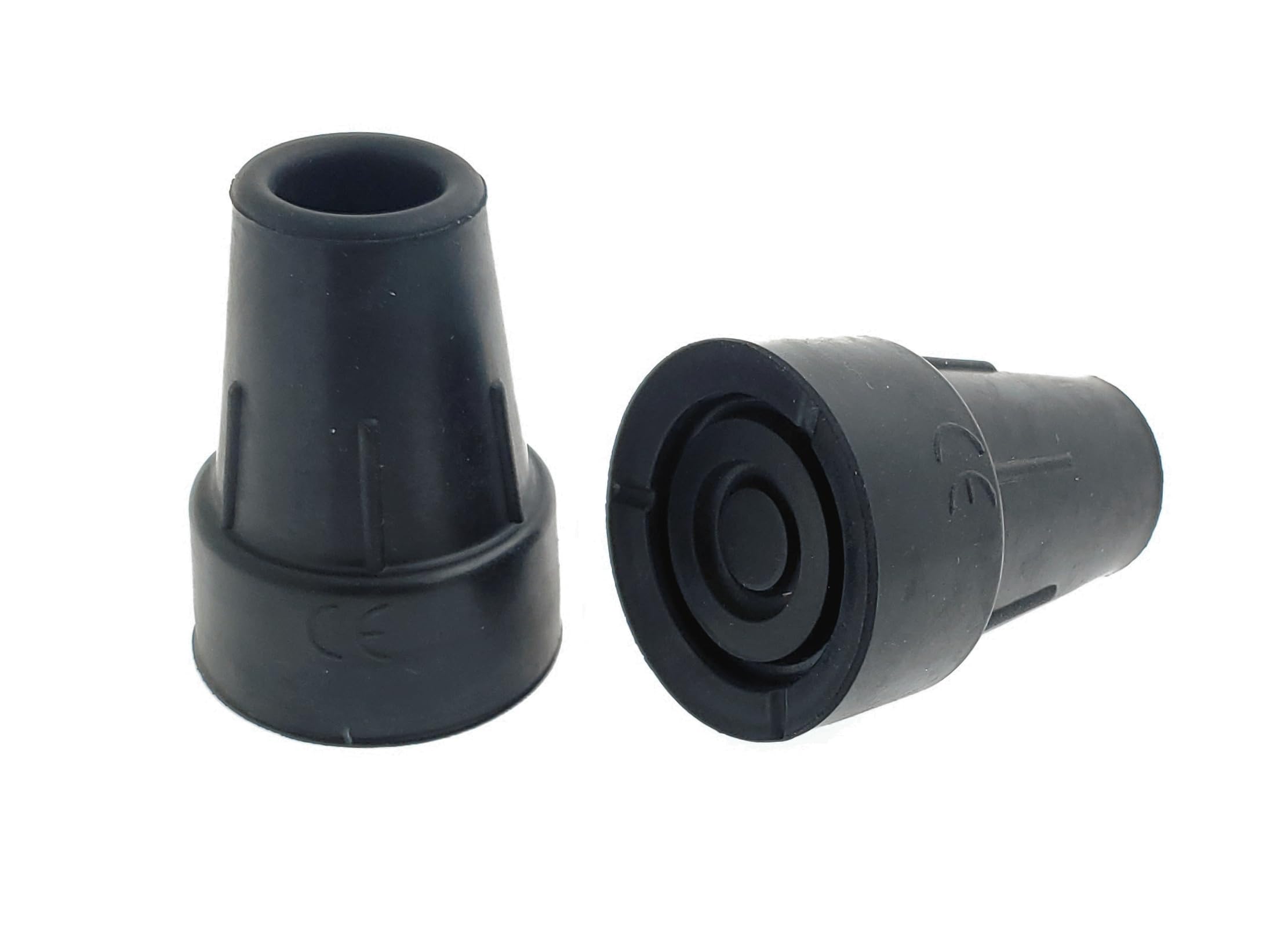 Genuine Ossenberg 16mm Heavy Duty Black Rubber Tips Ferrules for Ossenberg Crutches or Walking Sticks - Pack of 2