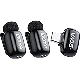 BOYA mini Wireless Lavalier Microphone for Android/iPhone 15/16,USB-C Plug & Play, 328ft 6H Battery, 3-Level AI Noise Reduction,AI Voice Changer for YouTube/TikTok/Recording (2TX+1RX,No Charging Case)