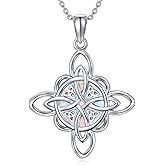 CTIEIP Witches Knot Necklace, Celtic Knot Pendant with Triquetra Trinity Irish Necklaces for Women