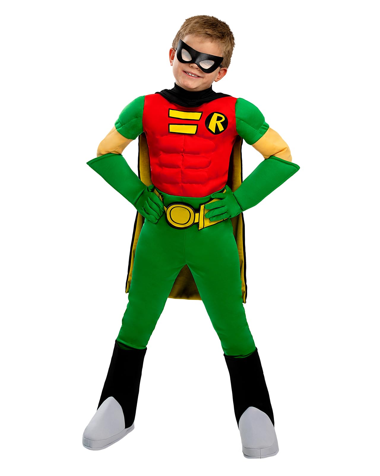 Funidelia | Robin Costume for boy Boy Wonder, Superheroes, DC Comics - Costume for kids, accessory fancy dress & props for Halloween, carnival & parties - Size 7-9 years - Green