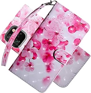 EMAXELER iPhone 11 Pro Max Case 3D Full Stylish Premium PU Leather Wallet Flip Shockproof Bookstyle Magnetic Cover with Cards Slots Holder Stand for iPhone 11 Pro Max 6.5 inch Cherry Blossoms BX.