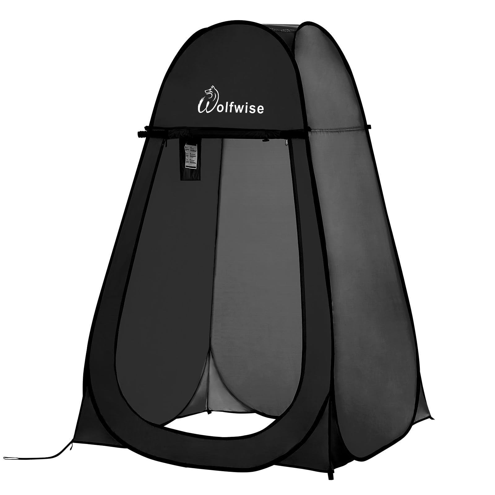 Wolfwise Pop Up Changing Tent for Beach, Camping Portable Shower Tents, Outdoor Privacy Bathroom, Change Dressing Clothes Porta Potty Tent Pop Up Instant for Camp, Toilet, Black Image
