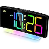 Cadmos Super Loud Alarm Clock For Heavy Sleepers - RGB Night Light, USB Charger, Battery Backup
