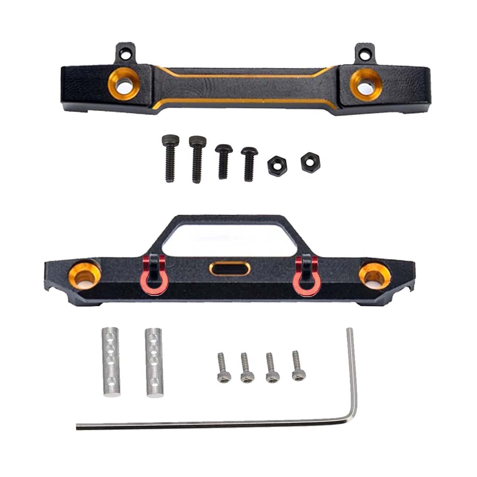 KEEDA RC Metal Alloy Bumper for 1/24 Scale RC Crawler Car Axial SCX24 90081 Upgrade Part (Front & Rear)
