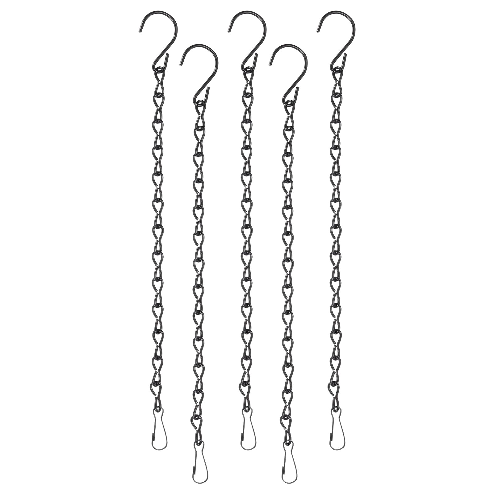 PATIKIL 35 Inch Hanging Chains, 5 Pcs Hanging Plants Basket Bird Feeder Wind Chimes Billboards Photo and Indoor and Outdoor Decor, Black
