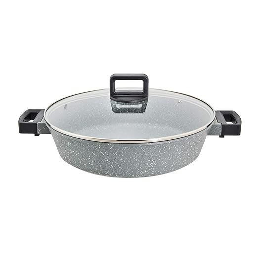 Original Steinbach Topf Rupero | Ø 32 cm | 5,2 Liter | Aluguss | Marmoriert | Anthrazit | für alle Herdarten | Induktionsgeei