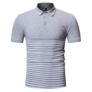 Herren Performance Poloshirt Kurzarm Slim Fit Patchwork Hemd mit Kent-Kragan,für Business,Anzug,Büro