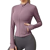 AKEWEI Womens Zip Up Workout Jackets Lightweight Athletic Slim Fit Track Jacket with Inner and Outer Pockets and Thumb Holes
