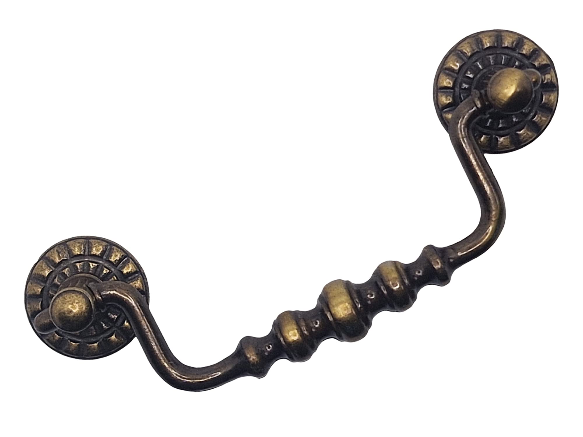 Universal Hardware Solid Vintage Cabinet Handles Antique Brass Swan Neck Drawer Pull Handle - 400B (400B Brass)