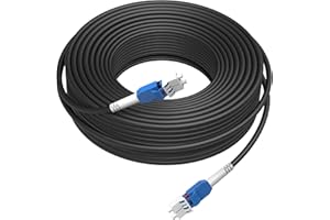 ERSTICKT 37M/121FT LC to LC Armored Outdoor Fiber Optic Cable, Single Mode Duplex 9/125μm SMF Fiber Patch Cord, OS1/OS2 Compatible, Black LSZH Jacket, Uniboot Jumper for FTTH, Data Center, Long-Distance Use
