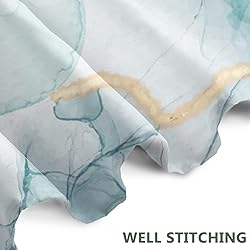 AWERT Teal Marble Shower Curtain for Bathroom