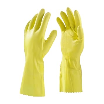 ULTRA CARE Household Rubber Latex Hand Gloves, Large (Yellow)