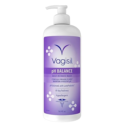 Vagisil Feminine Wash for Intimate Area Hygiene, pH Balance, Gynecologist Tested, Hypoallergenic, 16.9 oz with Pump