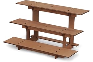 Flenpptly Retail Display Shelves Display Stand Wooden Retail Table Display Portable Shelf Rack Counter Top 3 Tiers Display Rack for Vendors Craft Show Farmers Market Store(Straight Display)