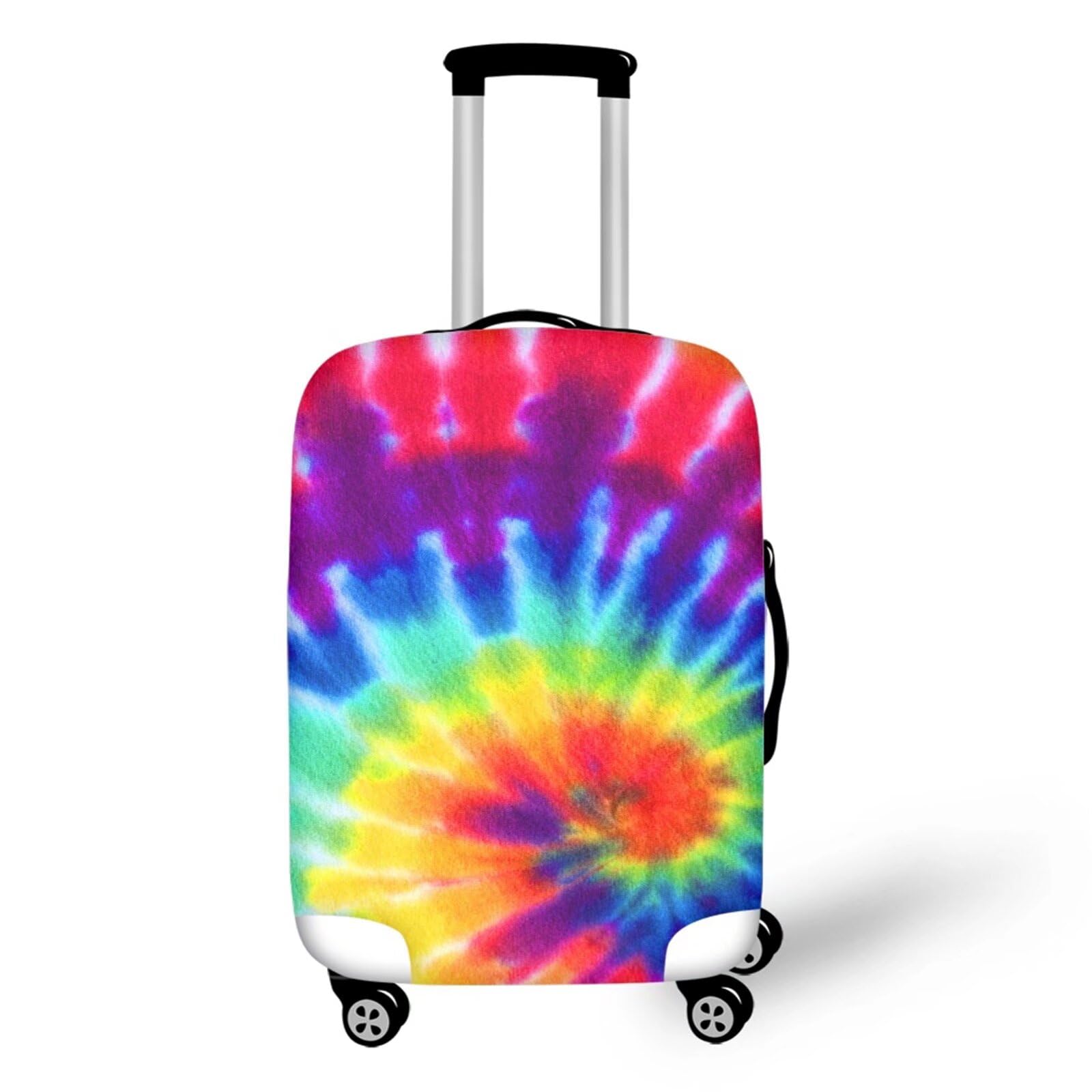 Photo 1 of Dremagia Rainbow Tie Dye Travel Luggage Cover Elastic Baggage Protector Luggage Cover Suitcase Bag Covers for Women Girls, Fits 22-25 Inch