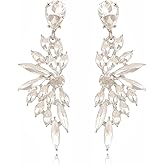 FENBORY Rhinestone Statement Earrings Cluster Crystal Drop Dangle Earrings Teardrop Chandelier Earring Dangling Prom Wedding Bridal Earrings for Women