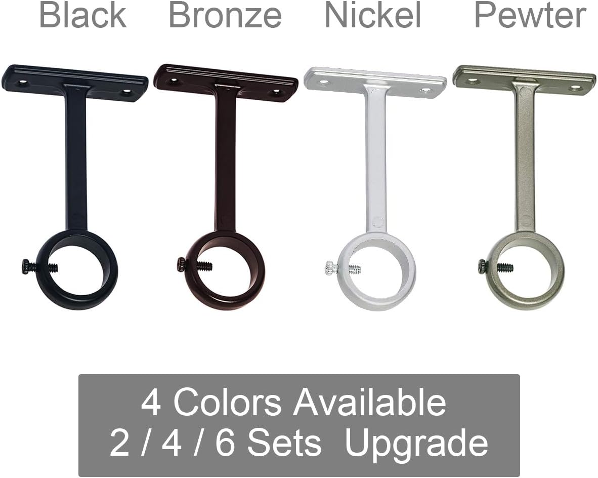 KXLIFE Ceiling Bracket for Curtain Rod, Heavy Duty Curtain Rod Ceiling-Mount Bracket, (Set of 2, Black): Home & Kitchen