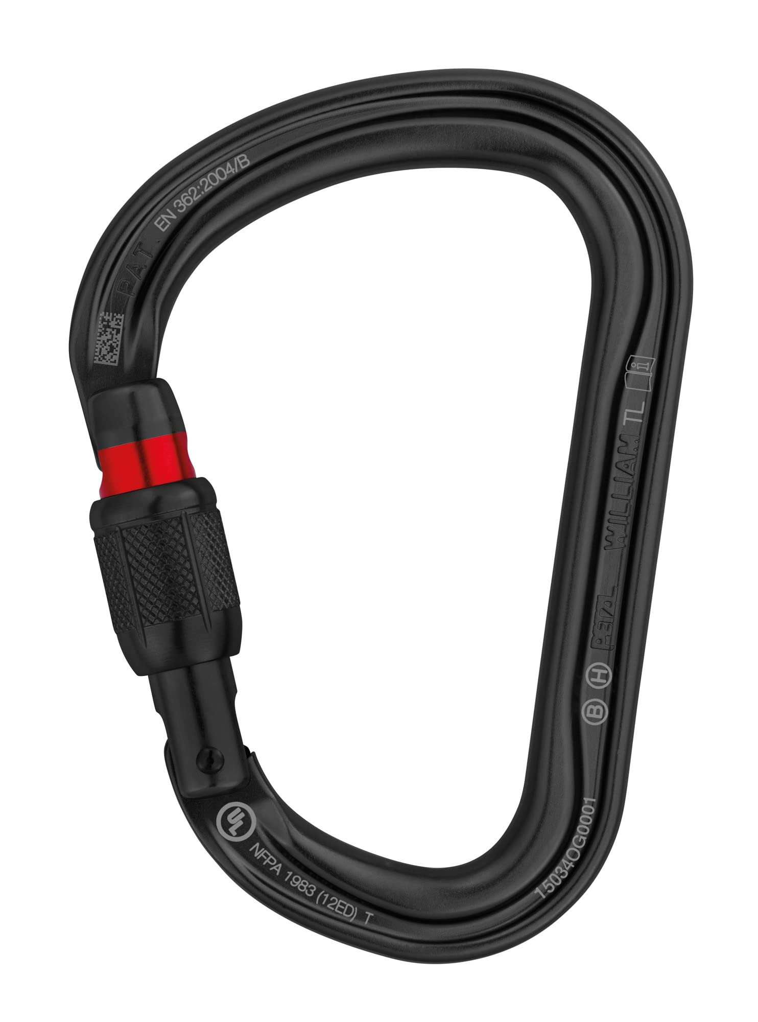Petzl M36A SLN WILLIAM Asymmetrical Large Capacity Aluminium Carabiner, Size: Screw-Lock, Black