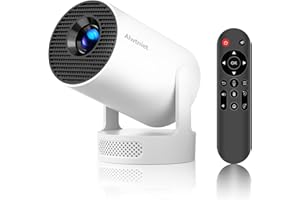 Mini Projector with WiFi6 and Bluetooth5.4, Android 14 Portable Smart Projector 4K Support, 5w Soundbase Speaker, 200ANSI & A